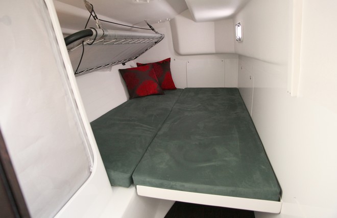 The quarter berth is generous in height and and size, with none of those awkward shapes in the deckhead that leave you with unexpected bruises on the head! - Sydney Yachts GTS43 © Crosbie Lorimer http://www.crosbielorimer.com